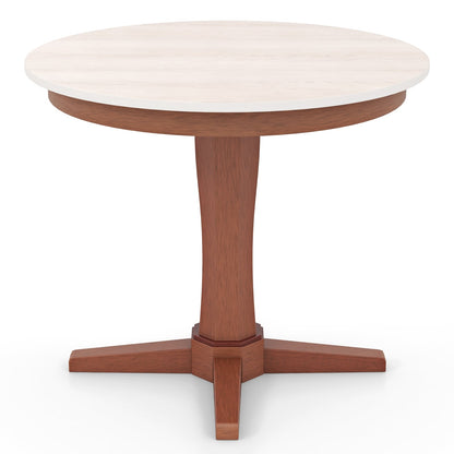 35 Inches Round Dining Table With Pedestal Base, White Dining Tables at Gallery Canada