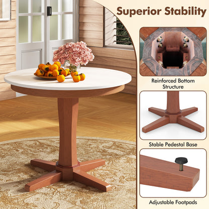 35 Inches Round Dining Table With Pedestal Base, White Dining Tables at Gallery Canada
