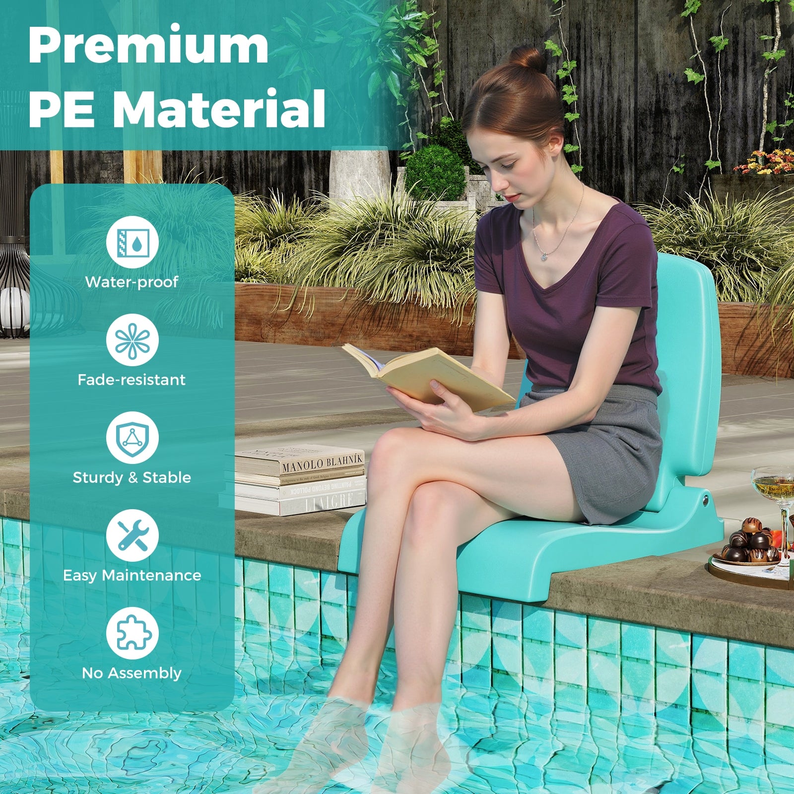 Foldable Outdoor Pool Chair, Green Beach & Lawn Chairs at Gallery Canada