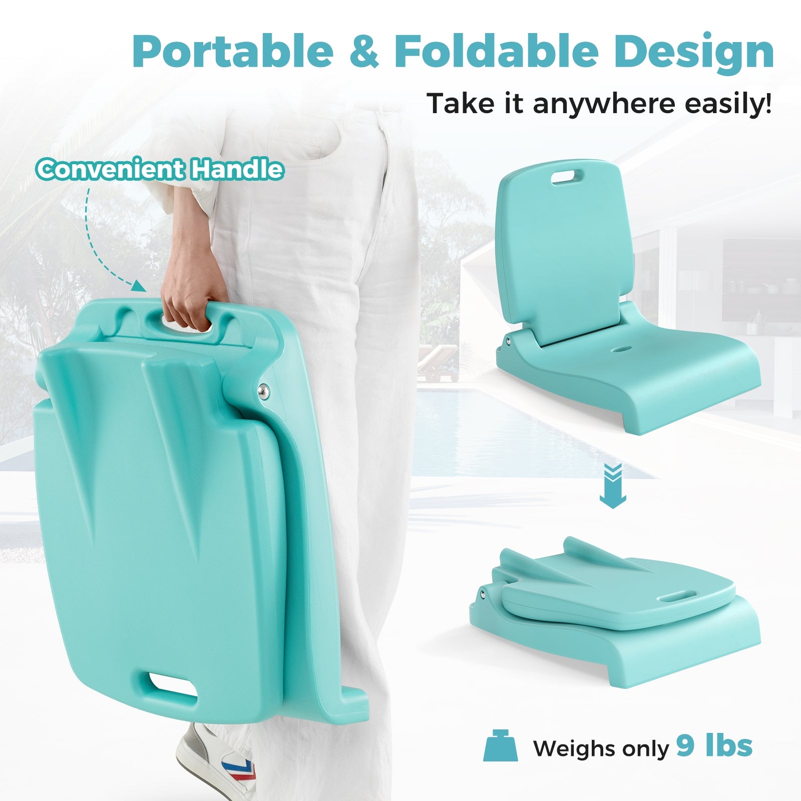 Foldable Outdoor Pool Chair, Green Beach & Lawn Chairs at Gallery Canada