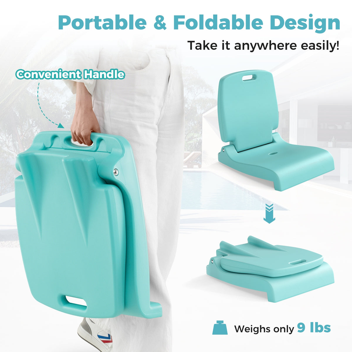 Foldable Outdoor Pool Chair, Green Beach & Lawn Chairs at Gallery Canada
