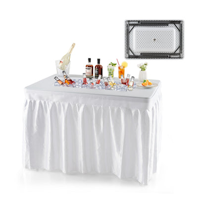 4 Feet Folding Ice Bin Table With Skirt, For Camping Picnic Wedding, White Camping Furniture at Gallery Canada