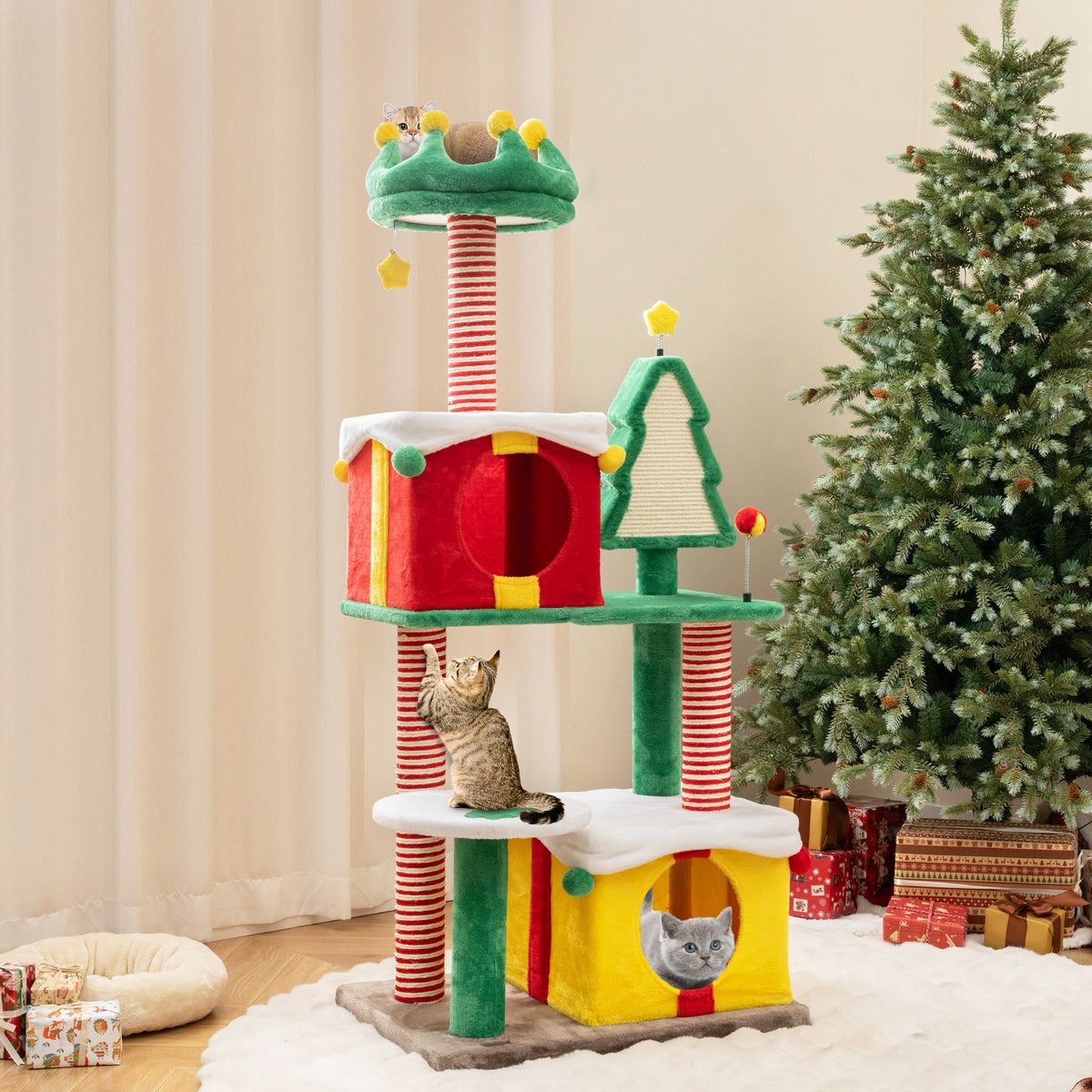 Cat Tree Tower For Indoor Cats, With Scratching Posts, Multicolor Cat Trees Condos & Scratchers at Gallery Canada