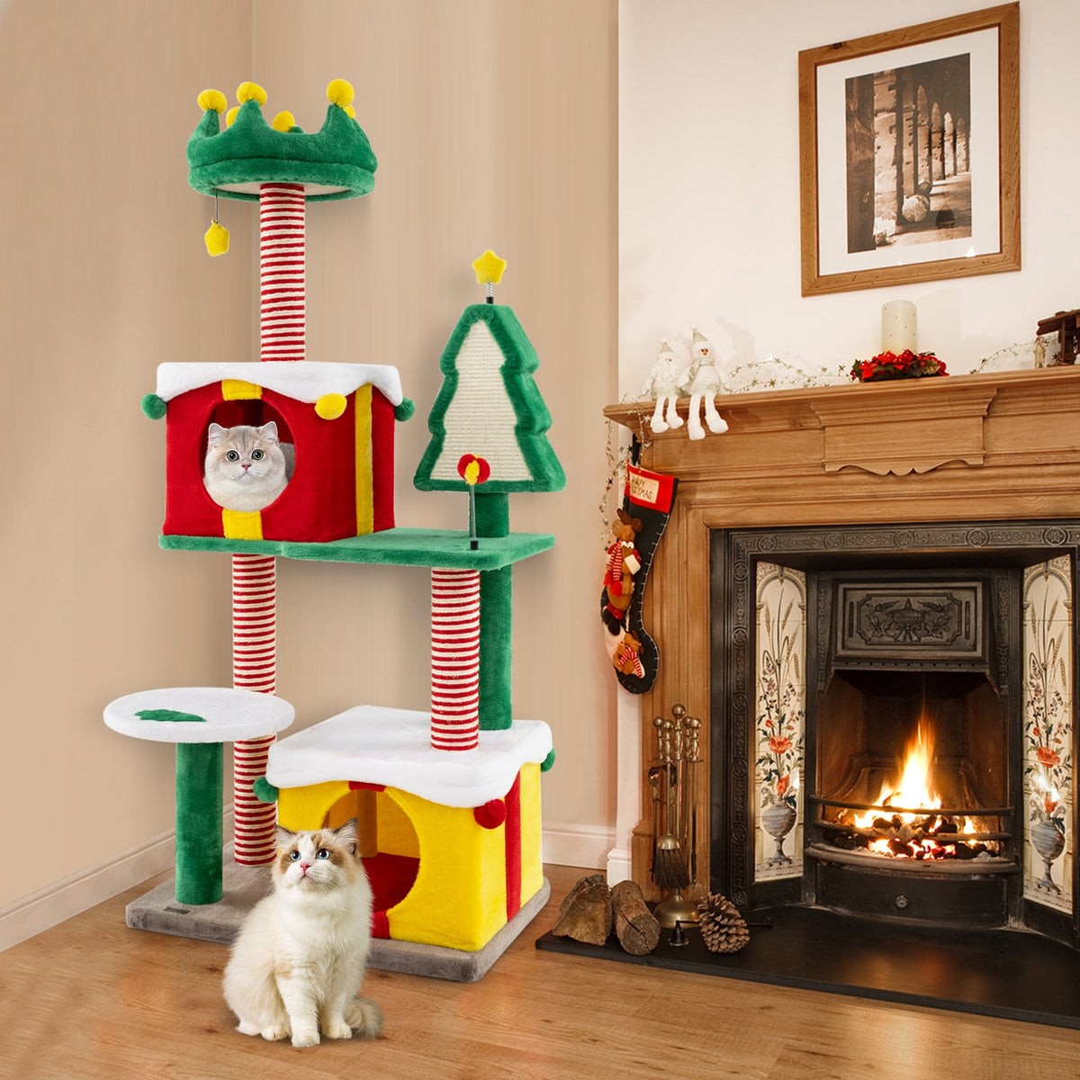 Cat Tree Tower For Indoor Cats, With Scratching Posts, Multicolor Cat Trees Condos & Scratchers at Gallery Canada