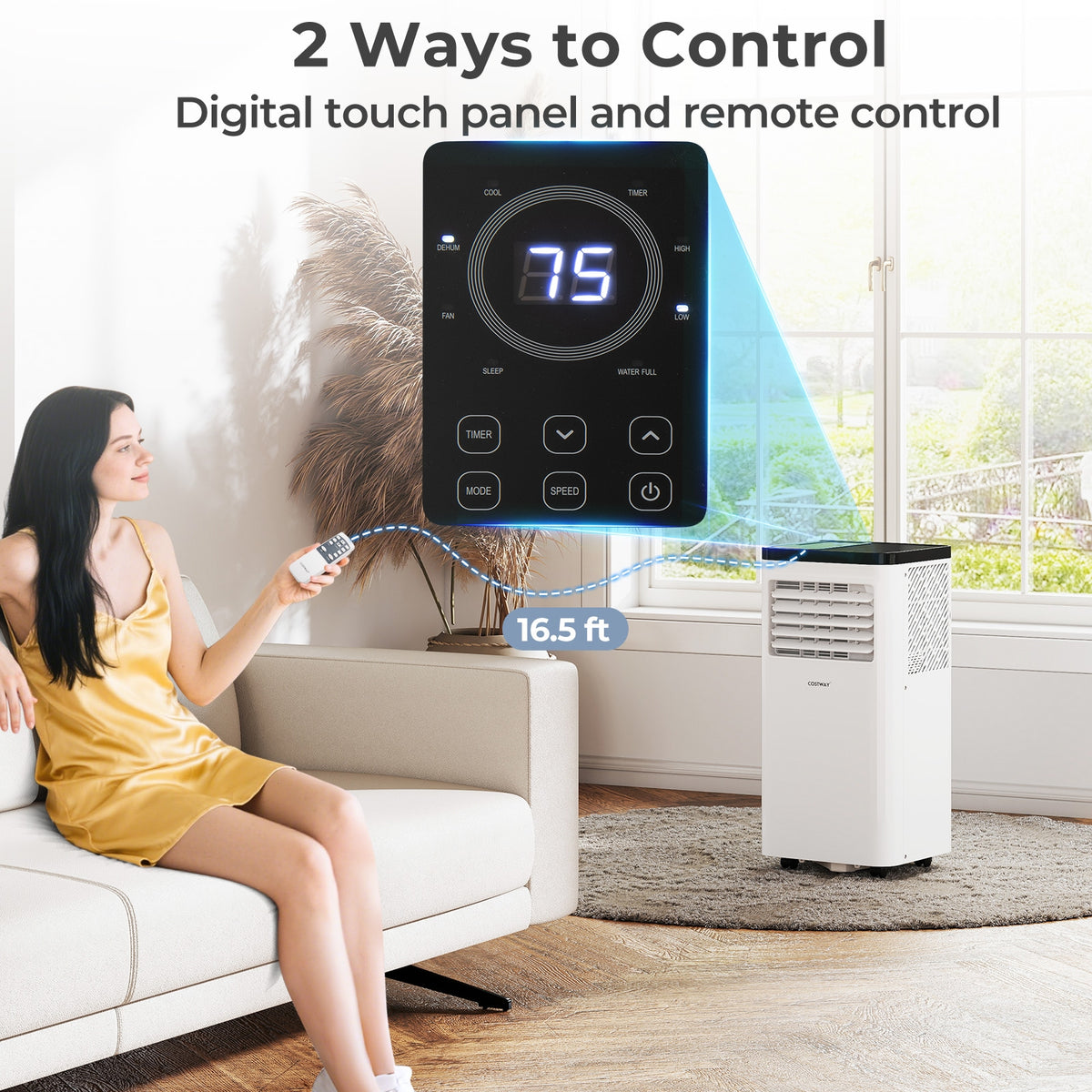 10000 BTU Portable Air Conditioner 3 in 1 Floor AC Unit Fan and Dehumidifier for Room, White Portable Air Conditioners at Gallery Canada