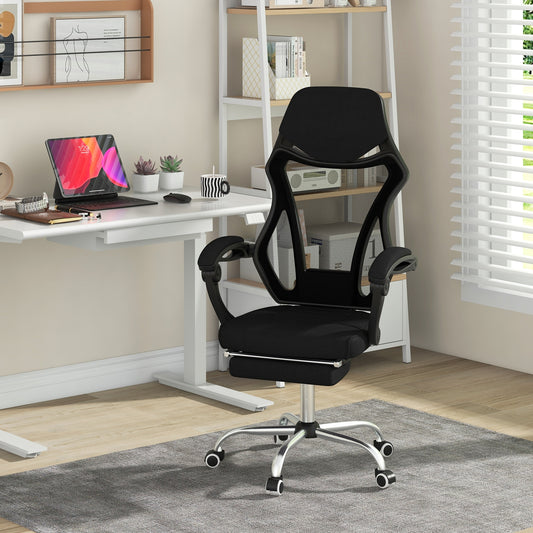 Ergonomic Mesh Office Chair, With Footrest And Tilting Backrest, Black Ergonomic Chairs Black at Gallery Canada