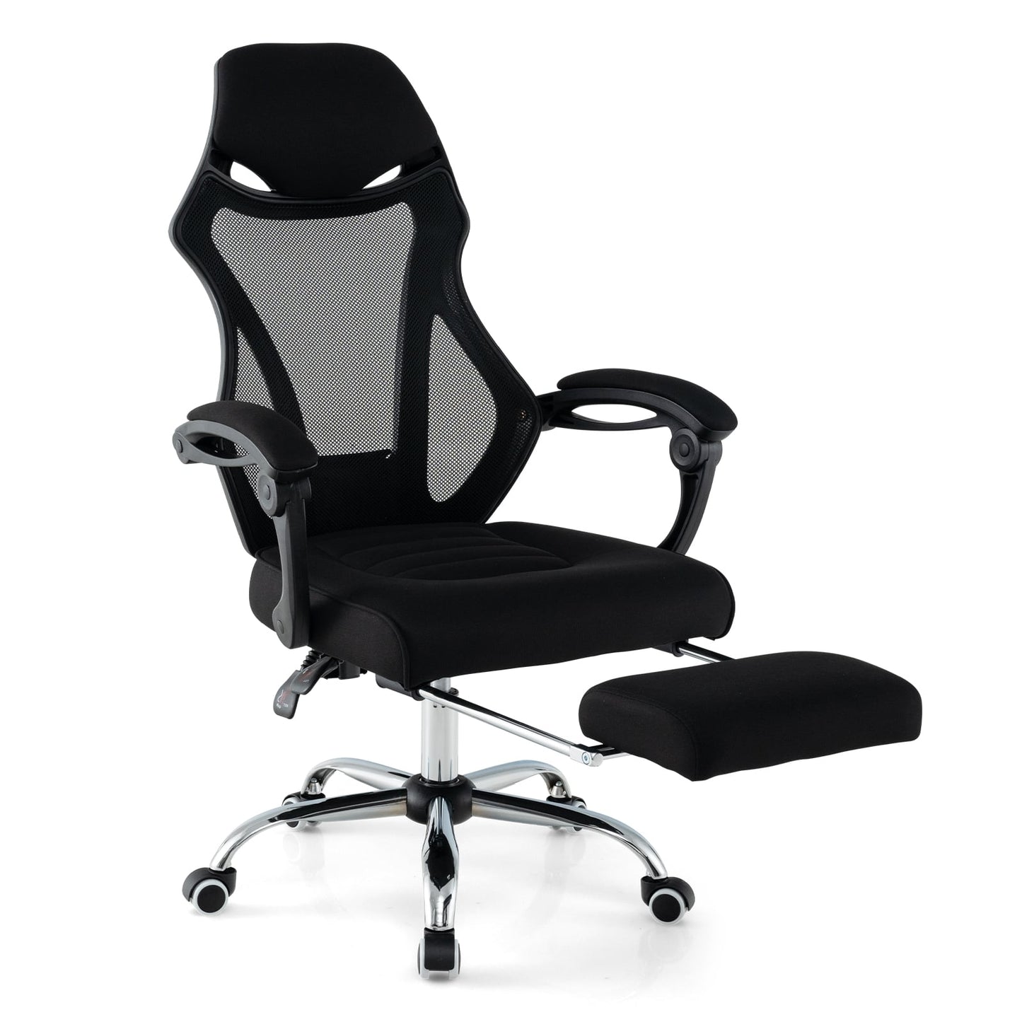 Ergonomic Mesh Office Chair, With Footrest And Tilting Backrest, Black Ergonomic Chairs at Gallery Canada