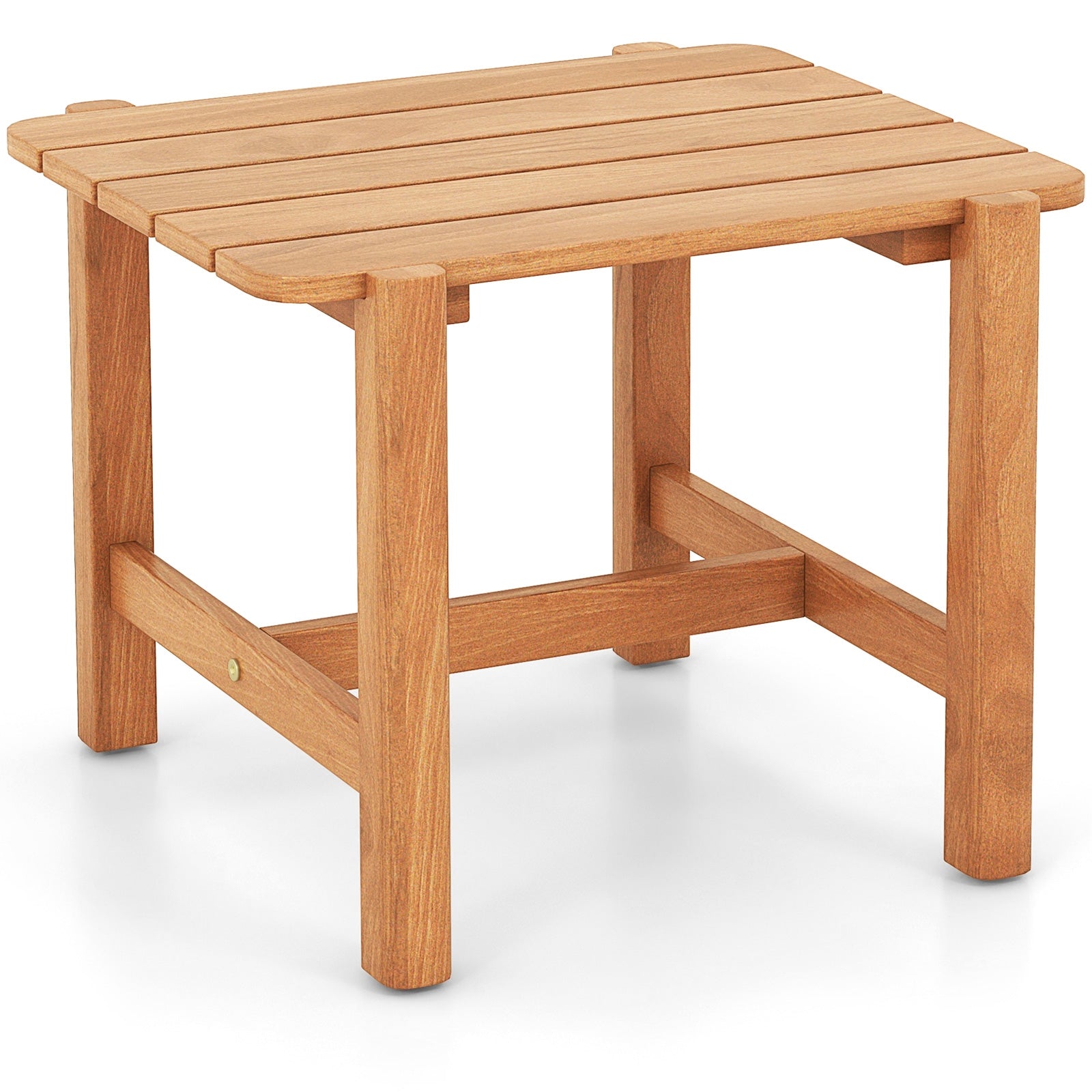 Teak Wood Side Table, Slatted Tabletop, Natural Patio Coffee Tables at Gallery Canada