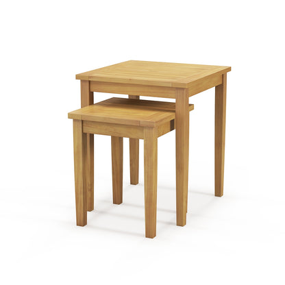 2 Piece Teak Wood Nesting Table, Natural Patio Coffee Tables Natural at Gallery Canada