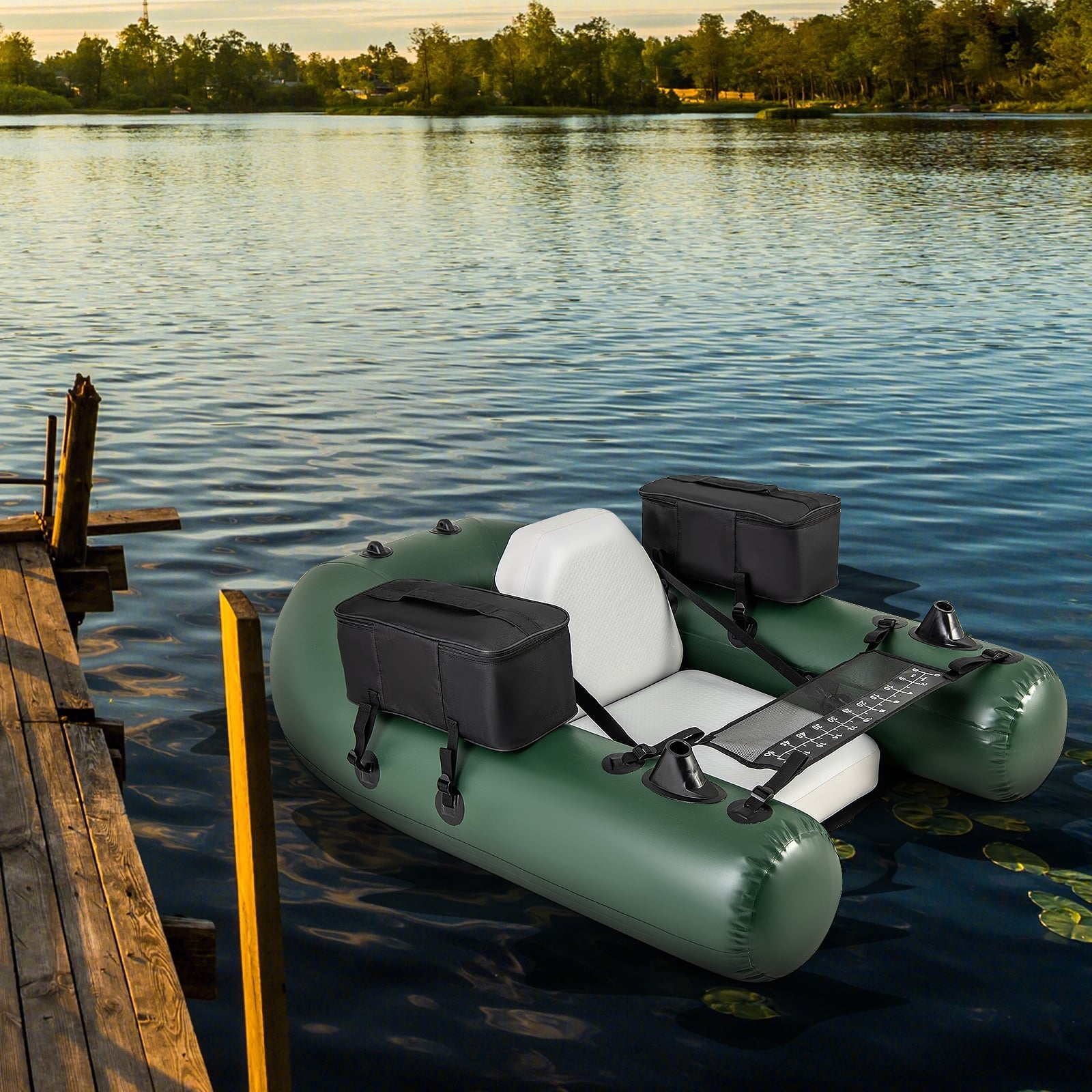 Inflatable Fishing Float Tube, With Fish Ruler And Angling Base, Camouflage Water Sports at Gallery Canada