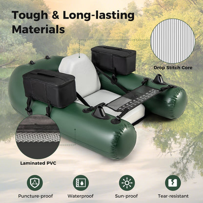 Inflatable Fishing Float Tube, With Fish Ruler And Angling Base, Camouflage Water Sports at Gallery Canada