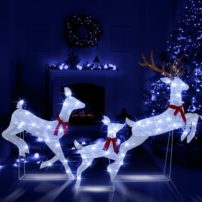 Christmas Pre-Lit Reindeer Family Set, 3-Piece, White Christmas Decor & Accessories at Gallery Canada