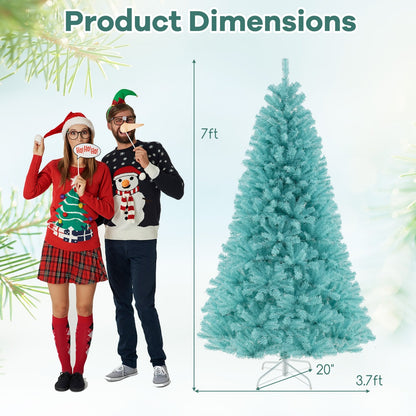 6/7 Ft Artificial Christmas Tree, 280/380 Warm White LED Lights, Foldable Metal Stand, Blue Christmas Tree at Gallery Canada