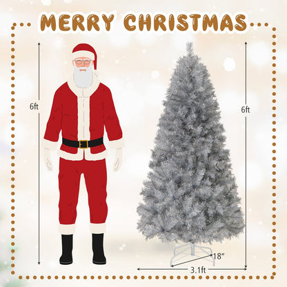 Artificial Christmas Tree With LED Lights, 6FT, Silver Christmas Tree at Gallery Canada