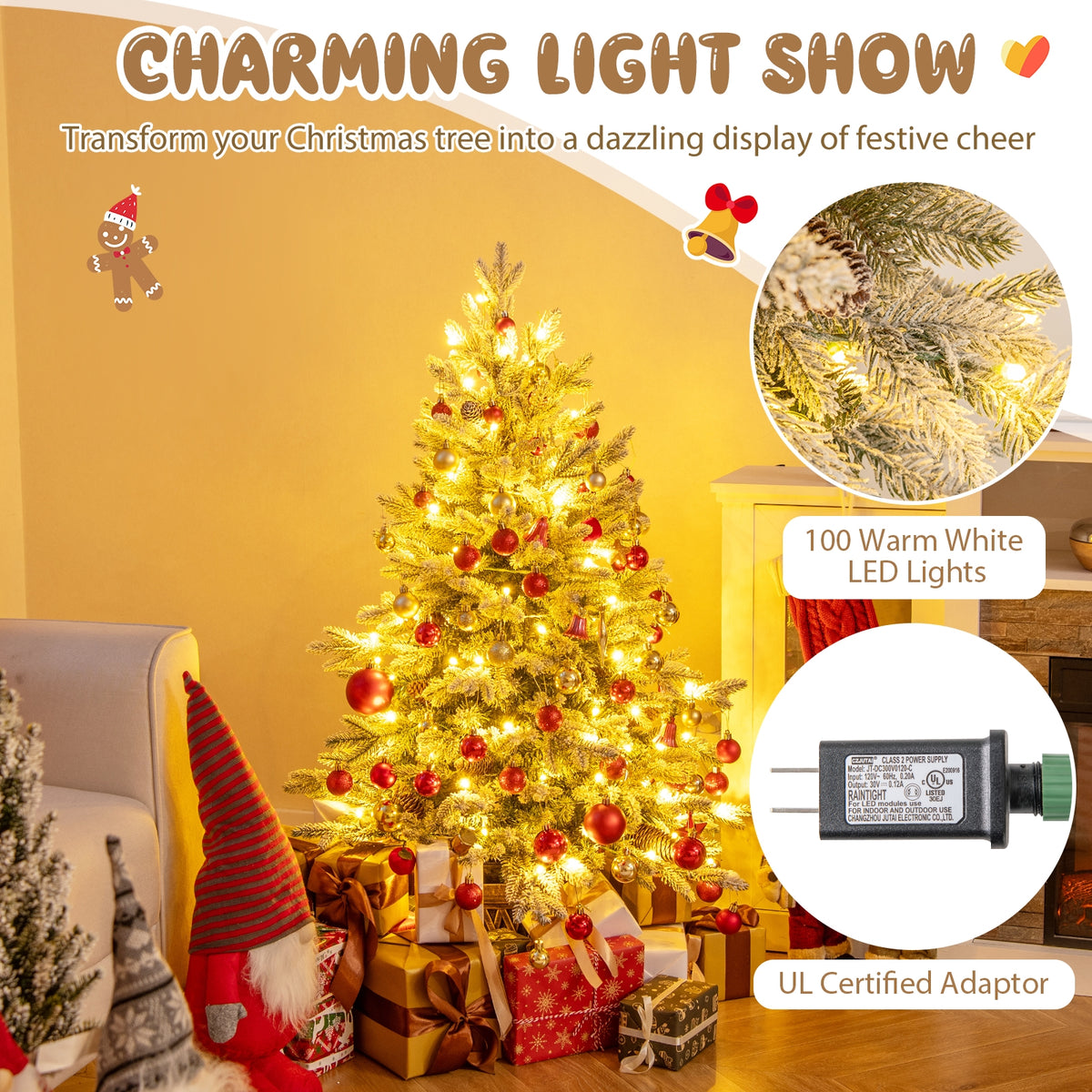4 FT Pre-Lit Artificial Christmas Tree, 100 LED Lights, Green Christmas Tree at Gallery Canada