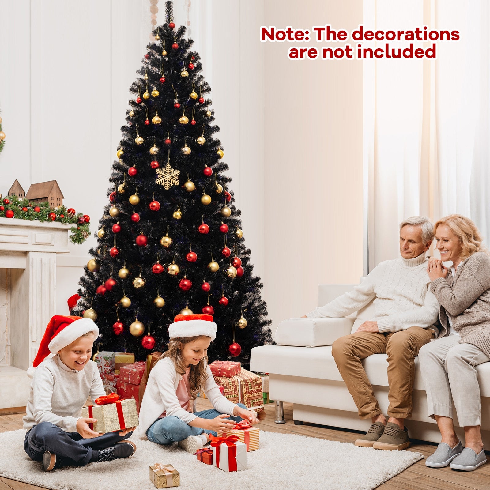 6/7/8 Feet Artificial Christmas Tree, 6 Lighting Modes, Spooky Sounds, Black Christmas Tree at Gallery Canada