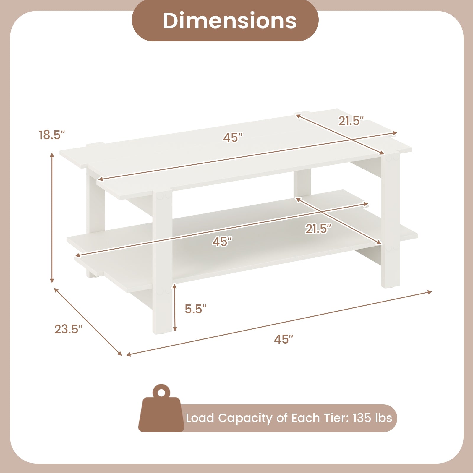 2-Tier Slatted Wood Coffee Table, With Storage Shelf, White Coffee Tables at Gallery Canada