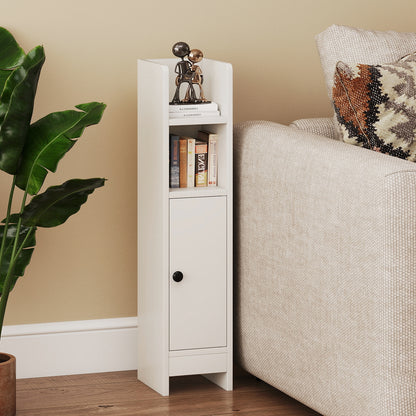 Slim Corner Bathroom Cabinet With Door, Adjustable Shelf, White Floor Cabinets at Gallery Canada