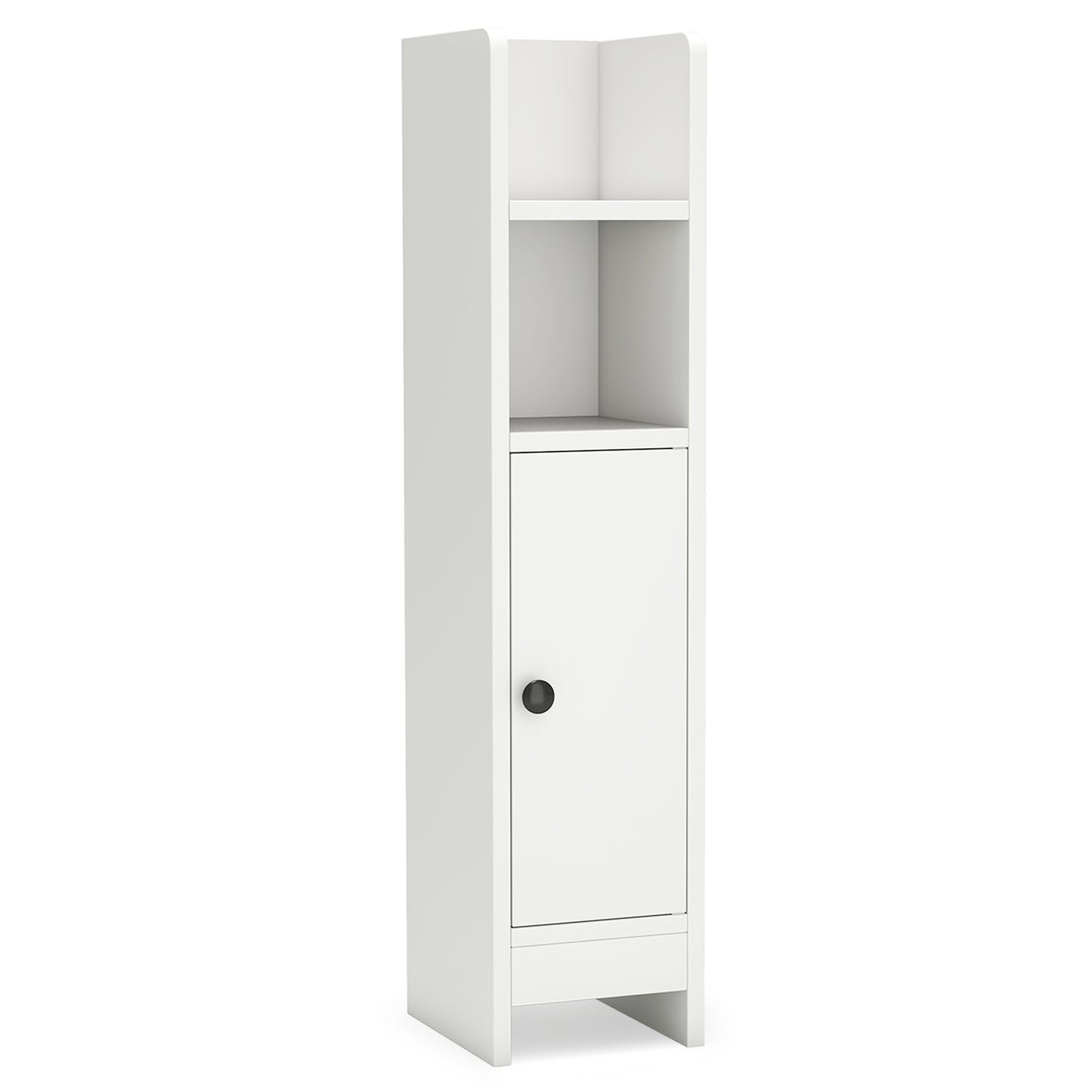 Slim Corner Bathroom Cabinet With Door, Adjustable Shelf, White Floor Cabinets at Gallery Canada