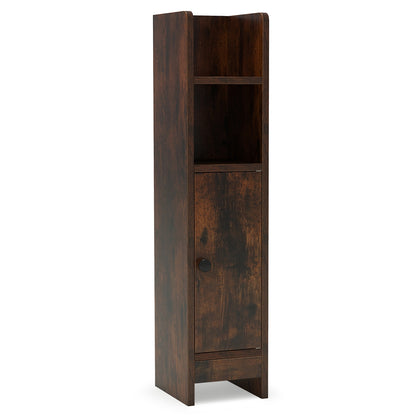Slim Corner Bathroom Cabinet With Door, Adjustable Shelf, Coffee Floor Cabinets Coffee at Gallery Canada