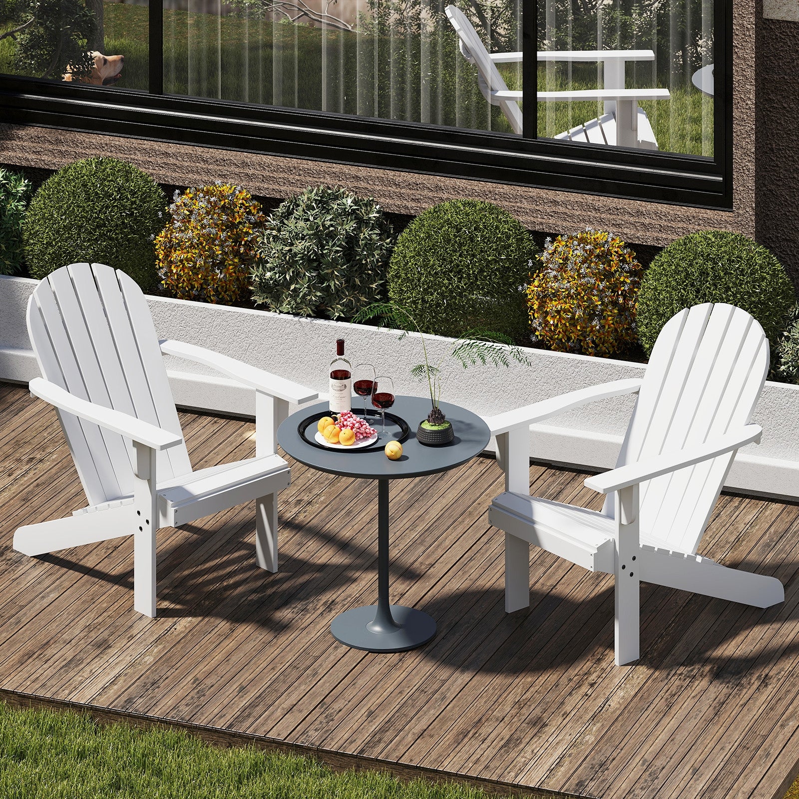 Acacia Wood Patio Adirondack Chair, White Adirondack Chairs at Gallery Canada