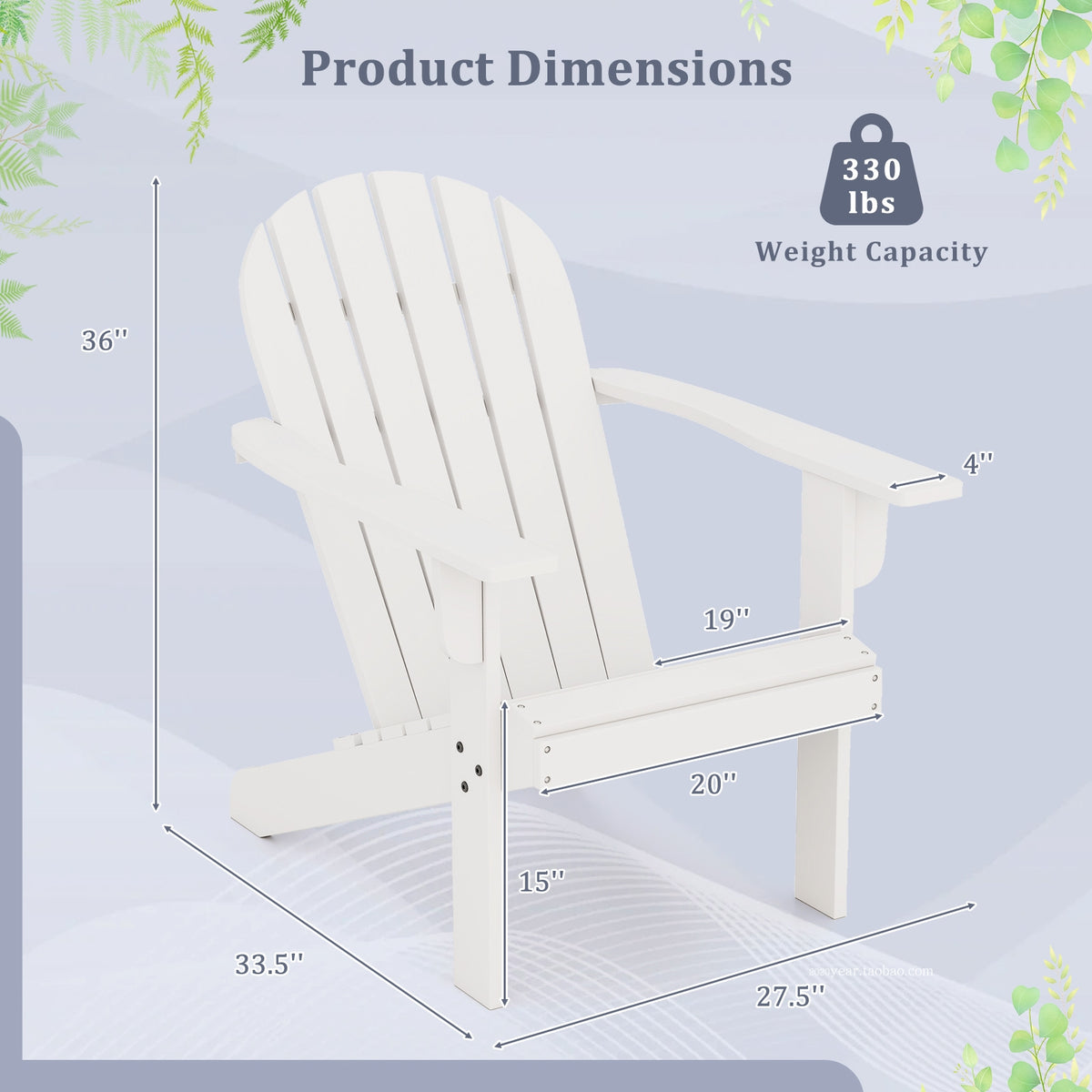 Acacia Wood Patio Adirondack Chair, White Adirondack Chairs at Gallery Canada