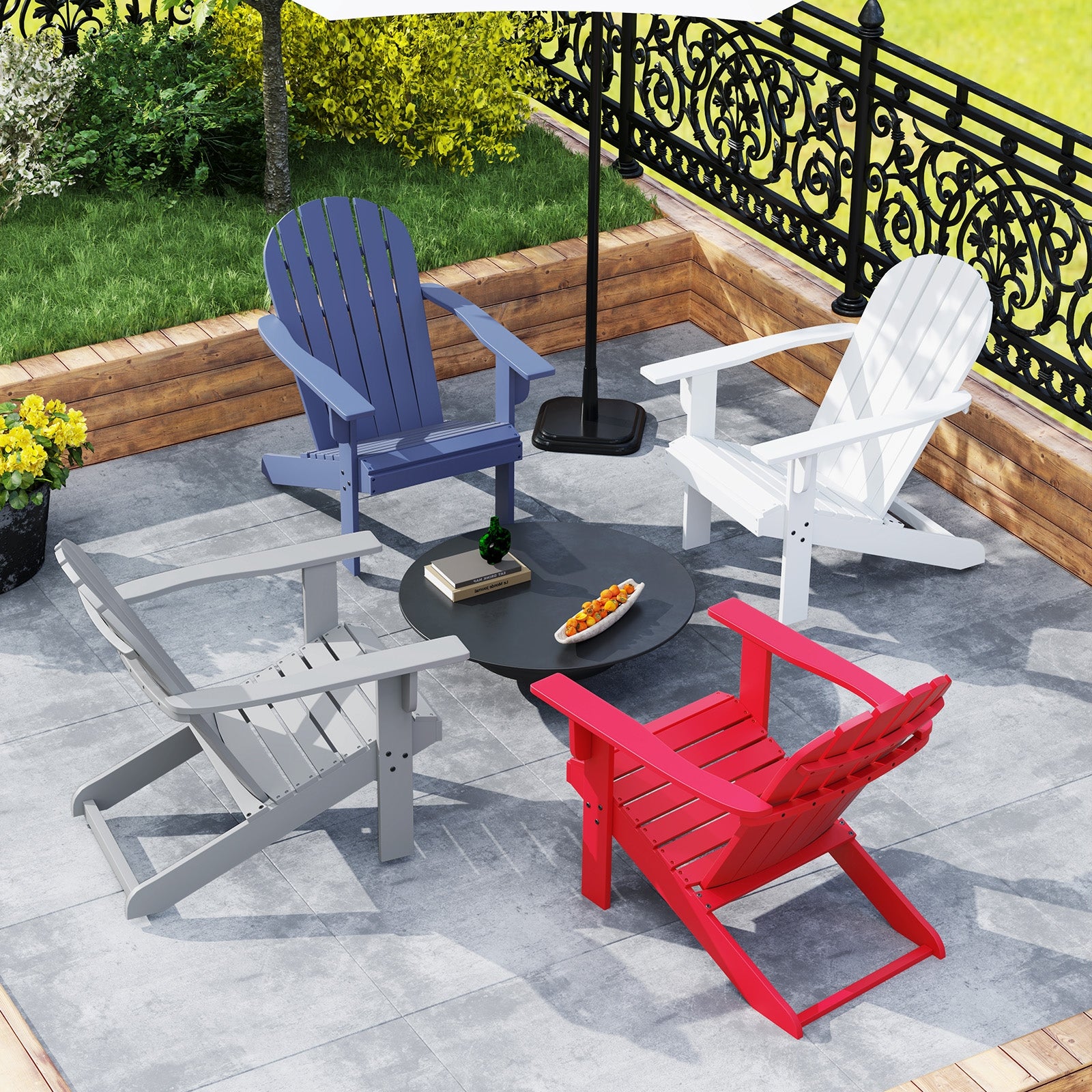 Acacia Wood Patio Adirondack Chair, White Adirondack Chairs at Gallery Canada