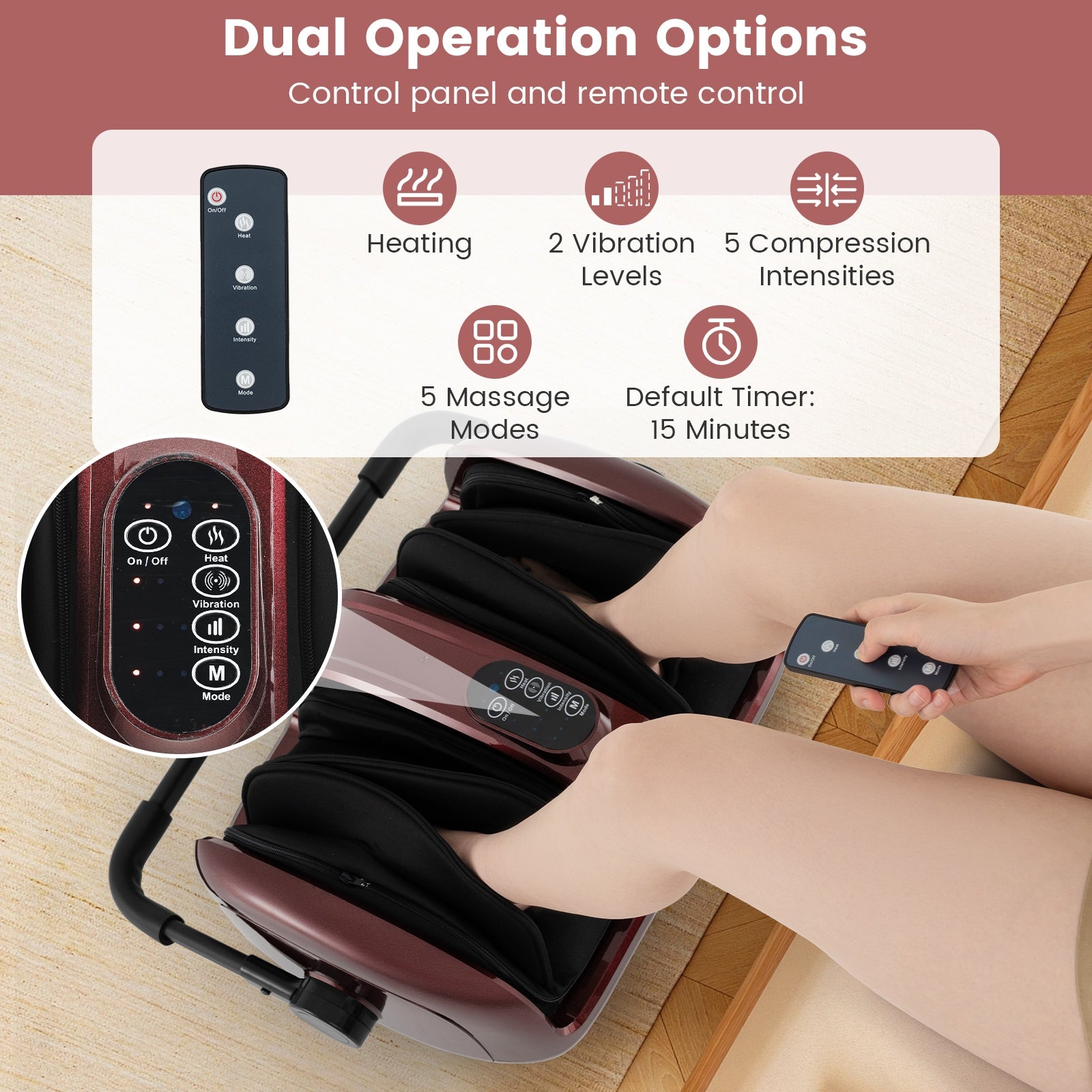Foot And Calf Massager With Heat, Red Foot Massager at Gallery Canada