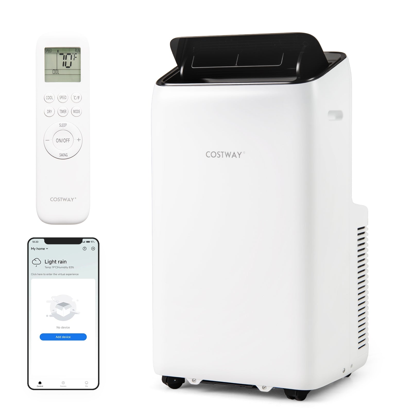 14000 BTU Inverter Portable Air Conditioner, Wifi Enabled, White Portable Air Conditioners White at Gallery Canada