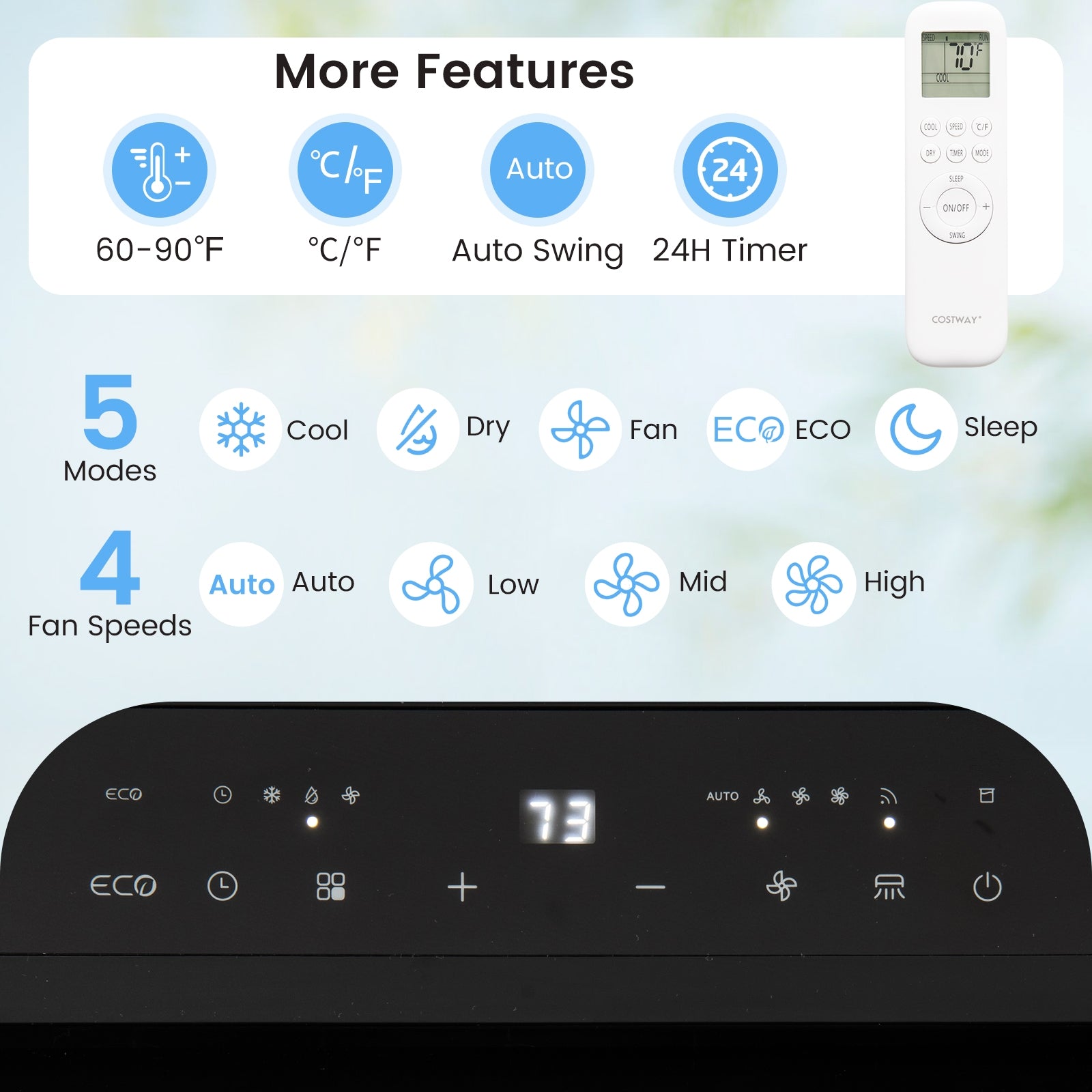 14000 BTU Inverter Portable Air Conditioner, Wifi Enabled, White Portable Air Conditioners at Gallery Canada