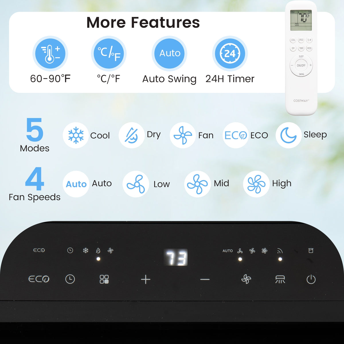 14000 BTU Inverter Portable Air Conditioner, Wifi Enabled, White Portable Air Conditioners at Gallery Canada