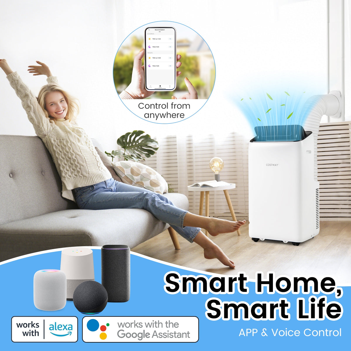 14000 BTU Inverter Portable Air Conditioner, Wifi Enabled, White Portable Air Conditioners at Gallery Canada