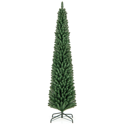 8 Ft Pencil Christmas Tree, Metal Stand, Memory Wire Branch Tips, Green Christmas Tree Green at Gallery Canada