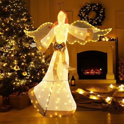 5.2 Feet Christmas Angel, Halo Wings, 180 Warm White LED Lights, White Christmas Decor & Accessories at Gallery Canada