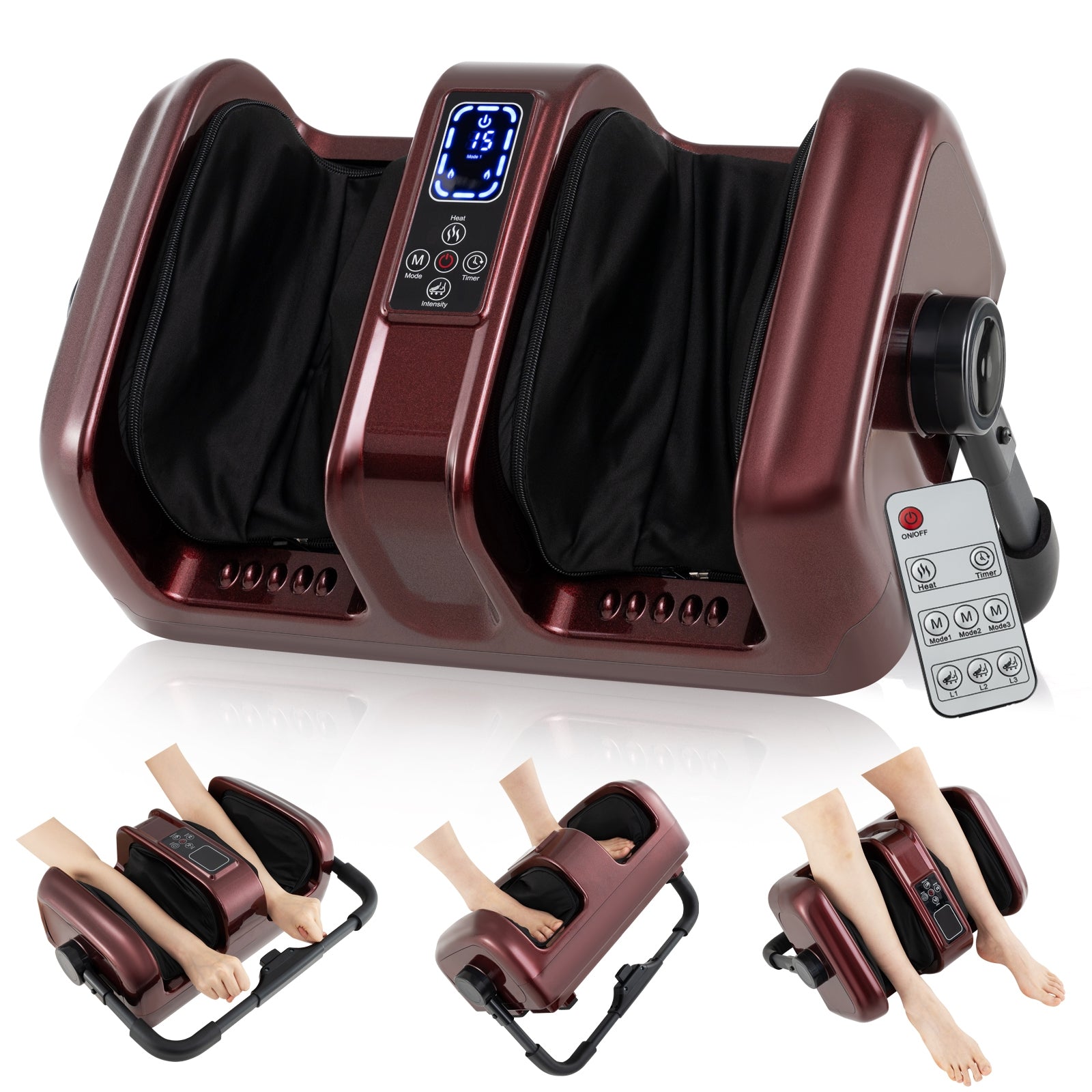 Electric Leg Massager With Heat, Shiatsu Deep Kneading, Red Foot Massager at Gallery Canada