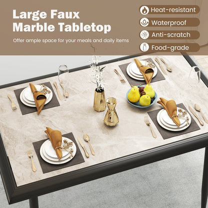Sintered Stone Dining Table, 44" Rectangular, Metal Frame, Gray Dining Tables at Gallery Canada
