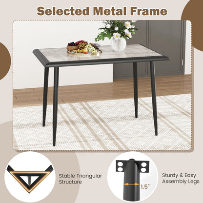 Sintered Stone Dining Table, 44" Rectangular, Metal Frame, Gray Dining Tables at Gallery Canada