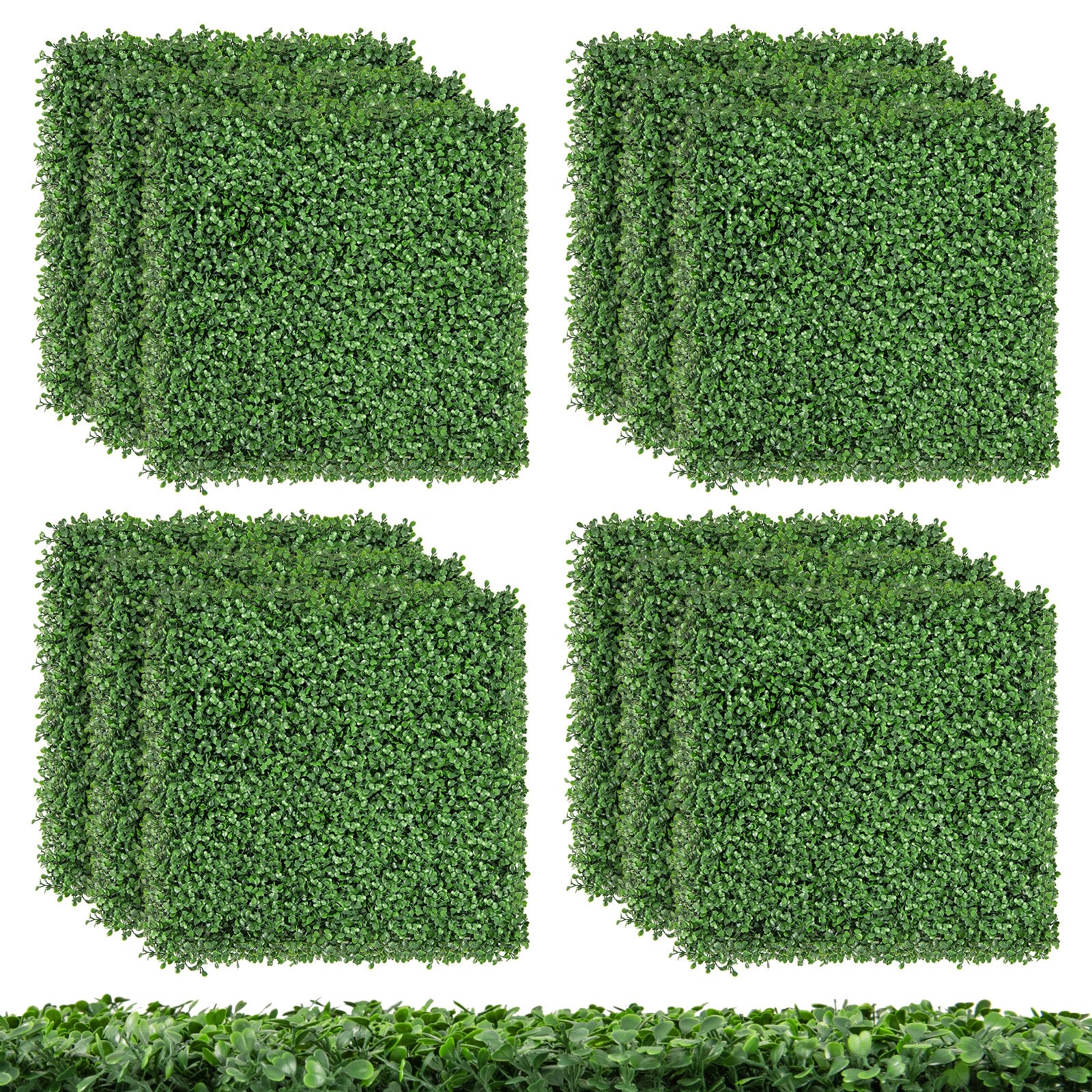 12 Artificial Boxwood Wall Panels, 20 x 20 Inch, Green Decorative Fencing & Flooring at Gallery Canada