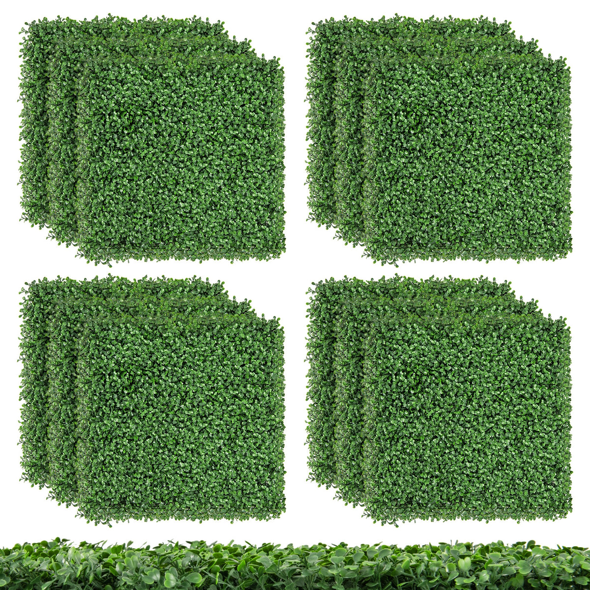 12 Artificial Boxwood Wall Panels, 20 x 20 Inch, Green Decorative Fencing & Flooring at Gallery Canada