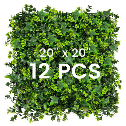 12 Pieces 20 x 20 Inch Artificial Greenery Foliage Panels, Green Decorative Fencing & Flooring at Gallery Canada
