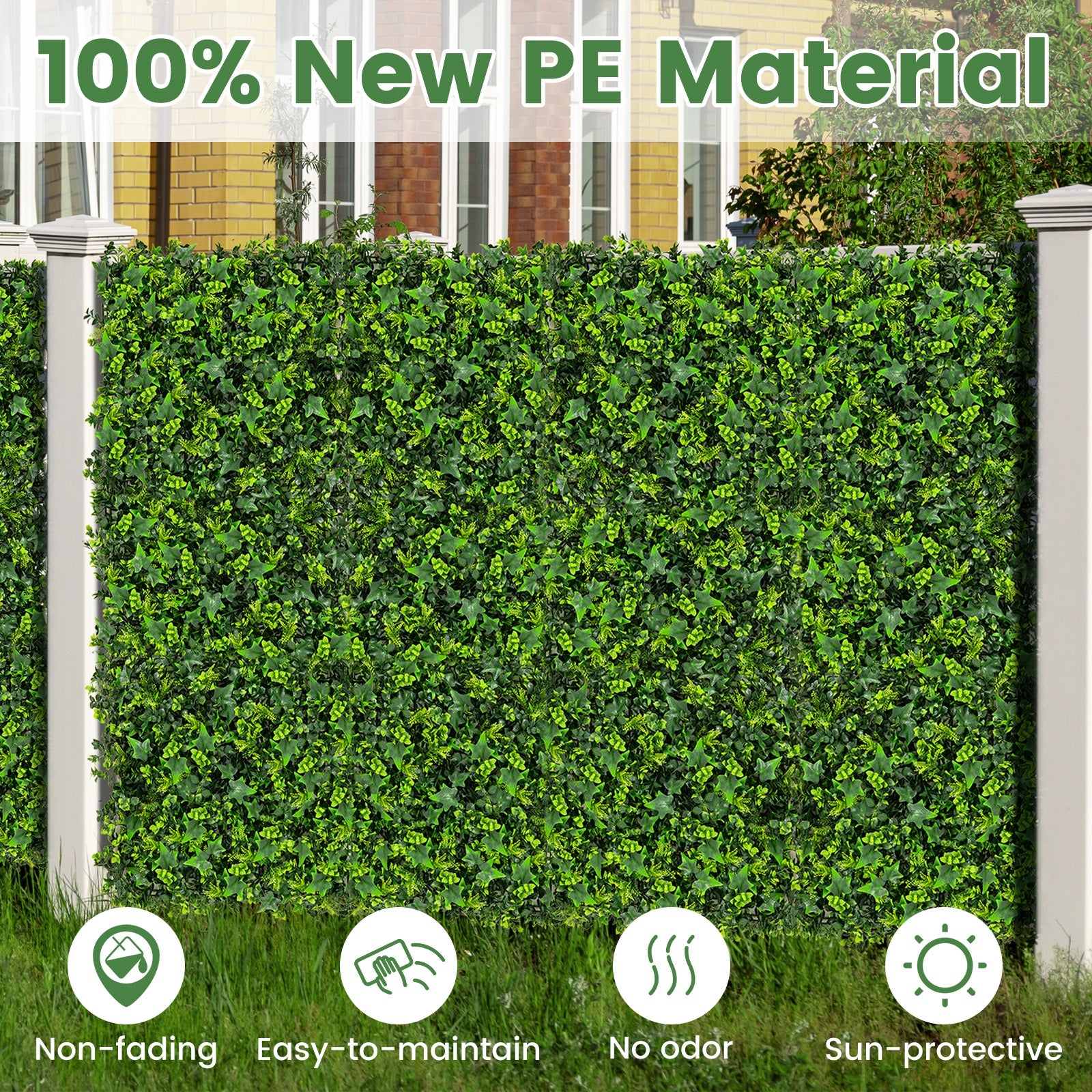 12 Pieces 20 x 20 Inch Artificial Greenery Foliage Panels, Green Decorative Fencing & Flooring at Gallery Canada