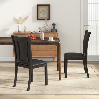 Faux Leather Dining Chairs, Set of 2, Padded Seat, Gray Dining Chairs at Gallery Canada