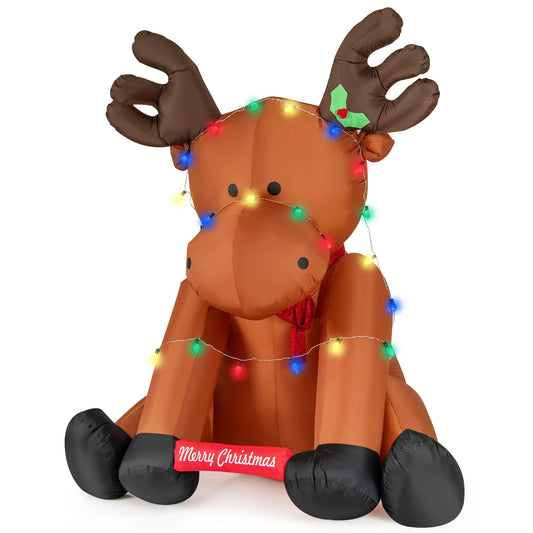 8.5 Feet Tall Christmas Inflatable Reindeer, 24 LED String Lights, Brown Christmas Decor & Accessories Brown at Gallery Canada