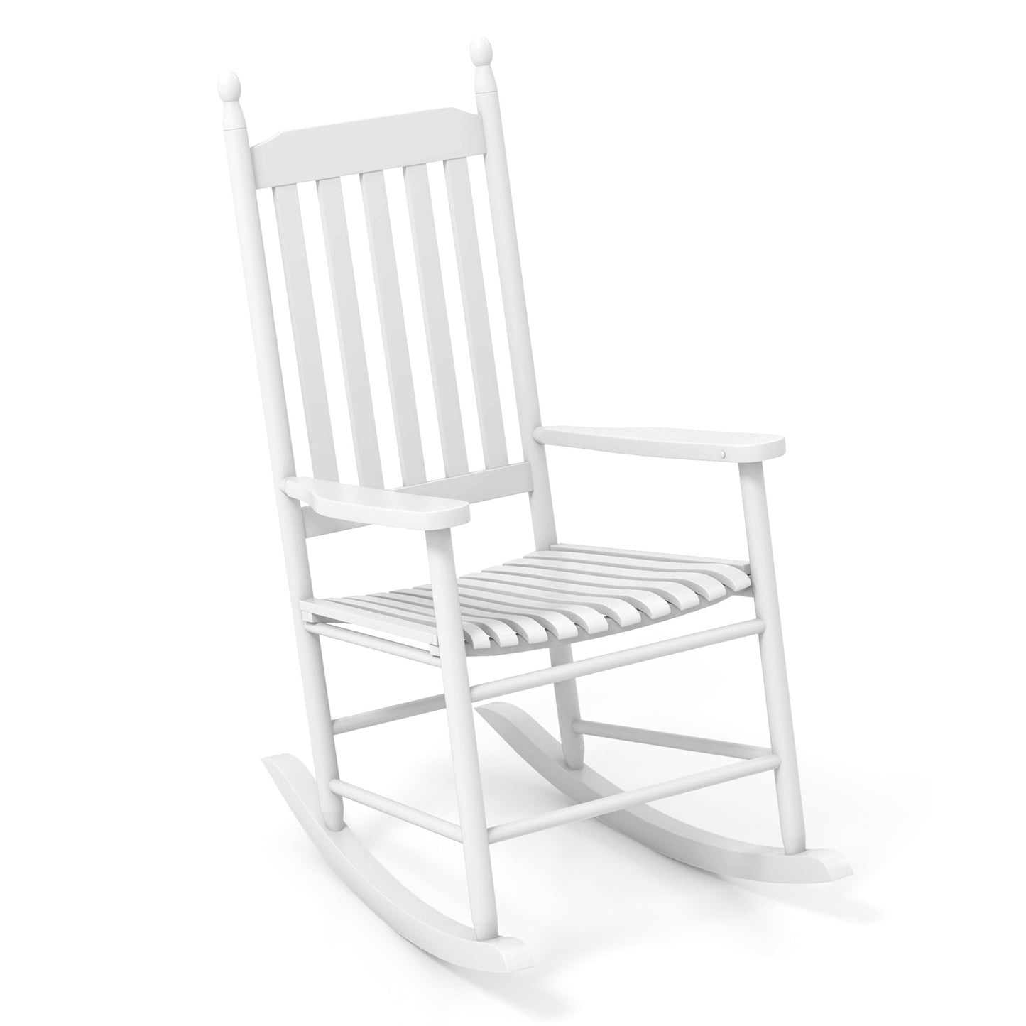 Acacia Wood High-Back Outdoor Rocking Chair, White Patio Rocking Chairs & Gliders White at Gallery Canada