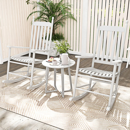 Acacia Wood High-Back Outdoor Rocking Chair, White Patio Rocking Chairs & Gliders at Gallery Canada