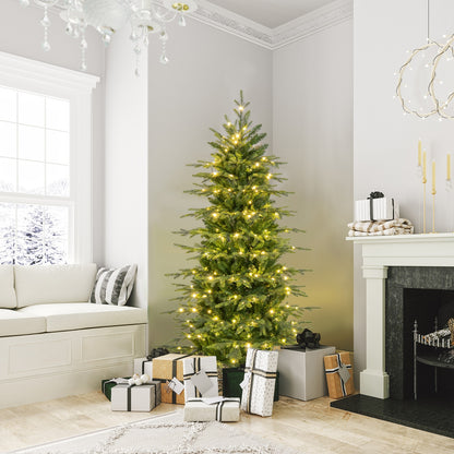 6 Feet Pre-Lit Artificial Christmas Tree, Warm White LED Lights, Green Christmas Tree at Gallery Canada