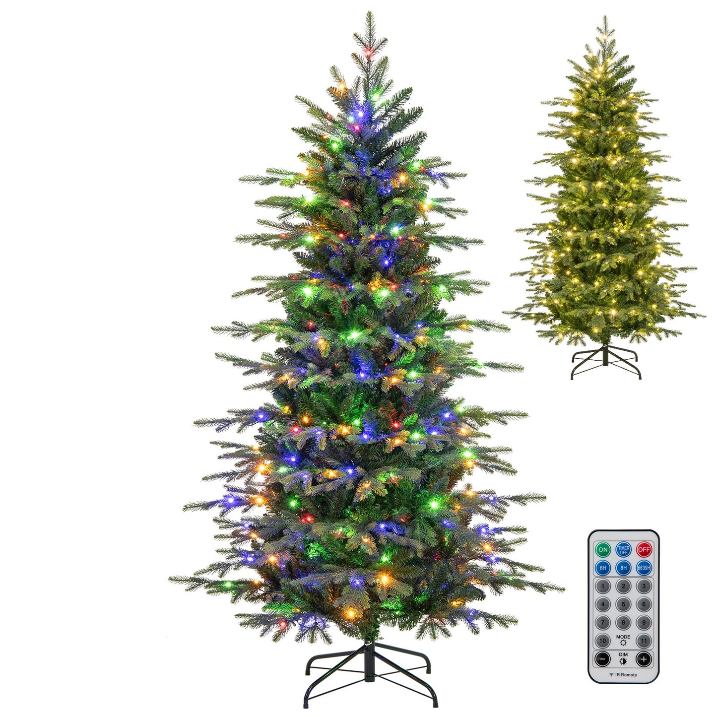 6 Feet Pre-Lit Artificial Christmas Tree, Warm White LED Lights, Green Christmas Tree Green at Gallery Canada