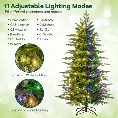 6 Feet Pre-Lit Artificial Christmas Tree, Warm White LED Lights, Green Christmas Tree at Gallery Canada