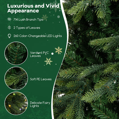6 Feet Pre-Lit Artificial Christmas Tree, Warm White LED Lights, Green Christmas Tree at Gallery Canada