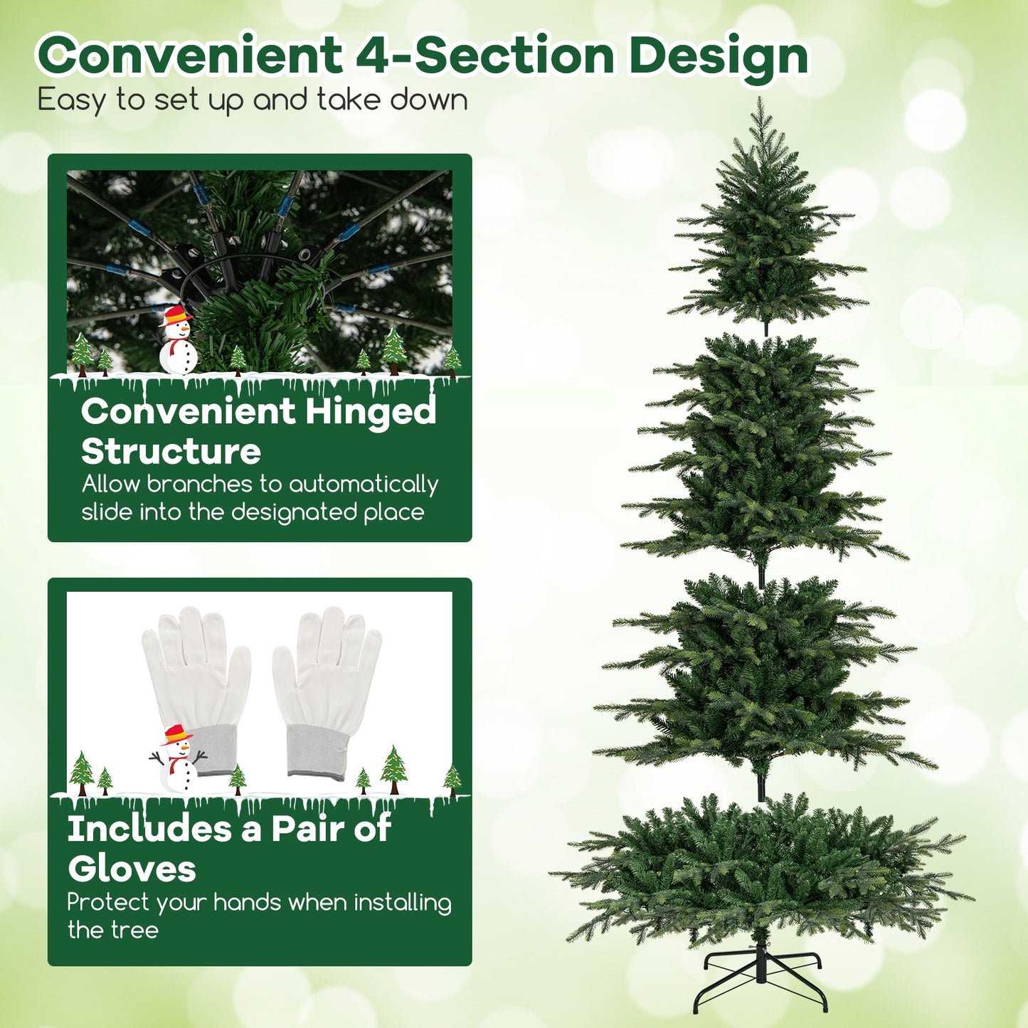 9 Feet Pre-Lit Artificial Christmas Tree, Warm White LED Lights, Green Christmas Tree at Gallery Canada